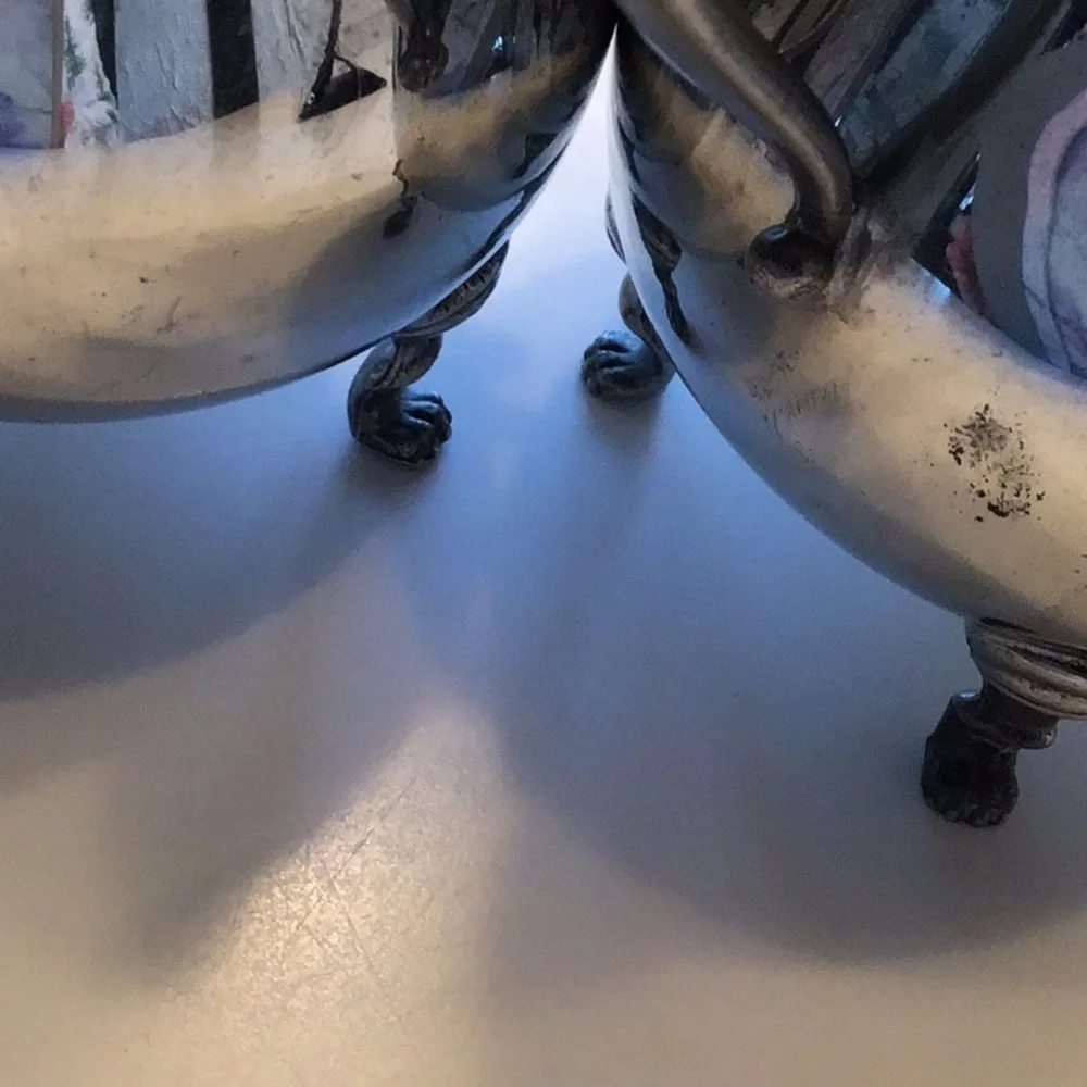 Vintage Raimond Footed Sugar and Creamer Set English Pewter Classic